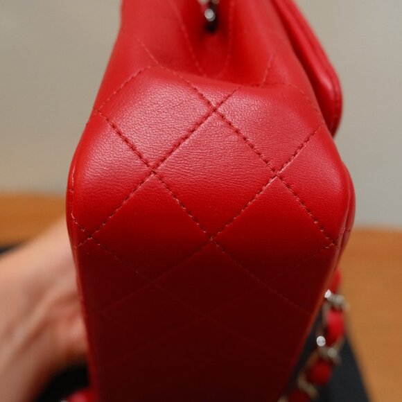 Chanel Quilted Lambskin Mini Square Flap Red NWT - Picture 6 of 16